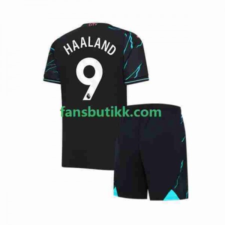 Fotballdrakt Manchester City Erling Haaland 9 Barn Tredjetrøye 2023-2024 Kortermet